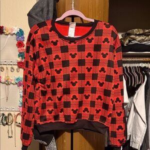 Disney Red and Black Mickey Mouse Sweater